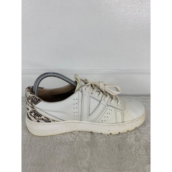 Vionic Womens Size 7.5 White Sneakers With Snakeskin Detail & Lace-Up Closure - Picture 5 of 9